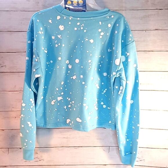 Spongebob Graphic Splatter Crop Sweatshirt Shirt Top - Picture 6 of 6